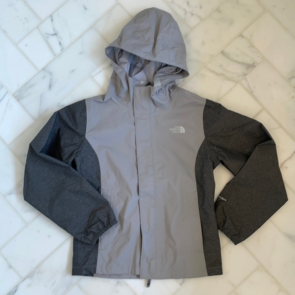 Girls The North Face rain jacket w/ hood - sz 7/8